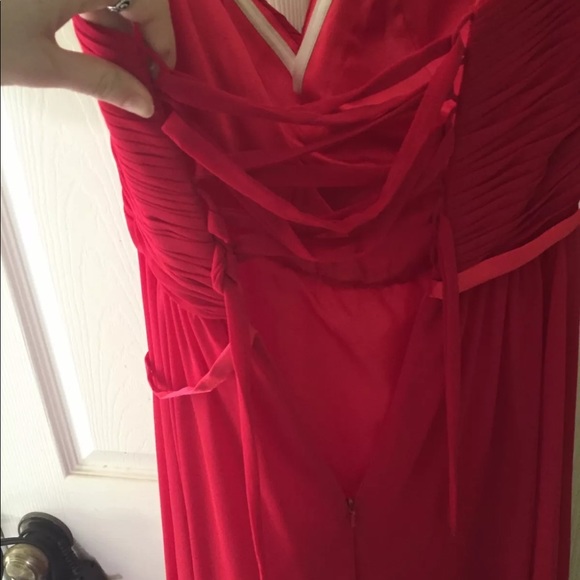Red Strapless Prom Dress - Picture 5 of 5